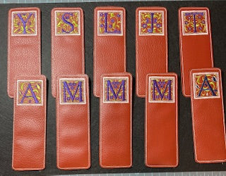 Machine embroidered bookmarks